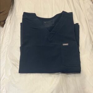 FIGS Deep Blue V-Neck Scrub Top